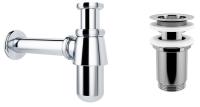 Набор 2 в 1 Сифон + выпуск для раковины Wellsee Drainage System 182103004