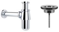 Набор 2 в 1 Сифон + выпуск для раковины Wellsee Drainage System 182103005