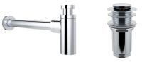 Набор 2 в 1 Сифон для раковины + донный клапан Wellsee Drainage System 182104002