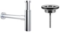 Набор 2 в 1 Сифон для раковины + донный клапан Wellsee Drainage System 182119005