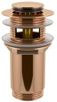 Донный клапан для раковины с переливом Wellsee Drainage System 182132000, латунь, розовое золото