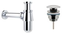 Набор 2 в 1 Сифон для раковины + донный клапан Wellsee Drainage System 182103003
