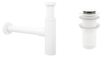 Набор 2 в 1 Сифон для раковины + донный клапан Wellsee Drainage System 182123002, матовый белый
