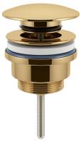 Универсальный донный клапан для раковины Wellsee Drainage System 182141000, для умывальников с переливом/без перелива, латунь, золото