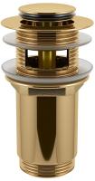Донный клапан для раковины с переливом Wellsee Drainage System 182131000, латунь, золото