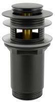 Донный клапан для раковины с переливом Wellsee Drainage System 182130000, латунь, матовый черный