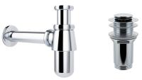 Набор 2 в 1 Сифон для раковины + донный клапан Wellsee Drainage System 182103002
