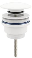 Универсальный донный клапан для раковины Wellsee Drainage System 182143000, для умывальников с переливом/без перелива, латунь, матовый белый