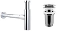 Набор 2 в 1 Сифон для раковины + донный клапан Wellsee Drainage System 182119004