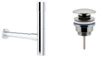 Набор 2 в 1 Сифон для раковины + донный клапан Wellsee Drainage System 182114003