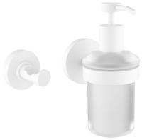 Набор аксессуаров для ванной 2 в 1 Wellsee Finishing Touch: дозатор для мыла и крючок 182515001, белый