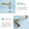 Сифон для раковины Wellsee Drainage System 182106000, латунь, золото Сифон для раковины Wellsee Drainage System 182106000, латунь, золото