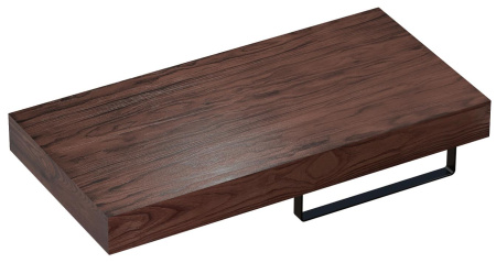 Набор 2 в 1 Wellsee Genuine Tree 162013005, столешница под раковину (80 х 50 см, темный дуб Гварнери), полотенцедержатель (матовый черный)