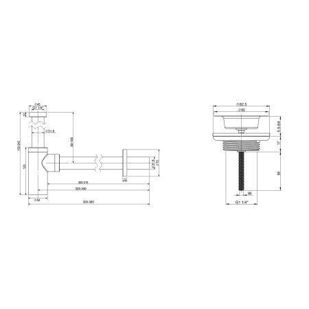 Набор 2 в 1 Сифон + выпуск для раковины Wellsee Drainage System 182104005