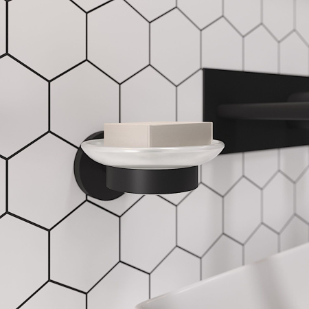 Мыльница с держателем Wellsee Finishing Touch 182502000, черный