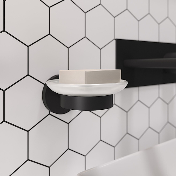 Мыльница с держателем Wellsee Finishing Touch 182502000, черный