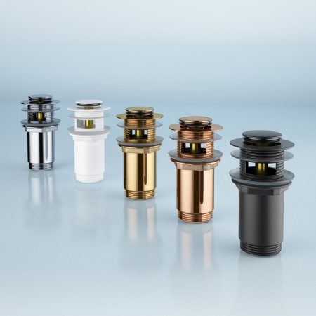 Донный клапан для раковины с переливом Wellsee Drainage System 182130000, латунь, матовый черный