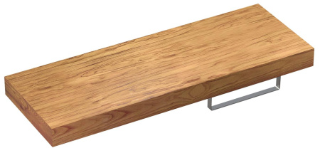 Набор 2 в 1 Wellsee Genuine Tree 162012003, столешница под раковину (140 х 50 см, светлый дуб Оксфорд), полотенцедержатель (полированная нержавеющая сталь)