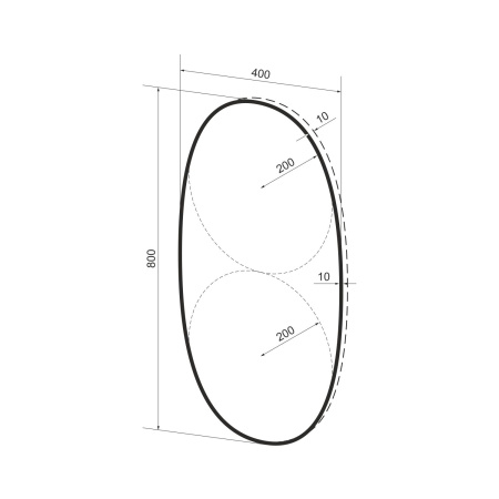 Влагостойкое овальное зеркало Wellsee 7 Rays' Spectrum 172201420, размер 40 х 80 см