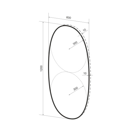 Влагостойкое овальное зеркало Wellsee 7 Rays' Spectrum 172201480, 60 х 120 см