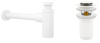 Набор 2 в 1 Сифон для раковины + донный клапан Wellsee Drainage System 182108001, матовый белый