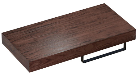 Набор 2 в 1 Wellsee Genuine Tree 162014005, столешница под раковину (100 х 50 см, темный дуб Гварнери), полотенцедержатель (матовый черный)