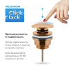 Универсальный донный клапан для раковины Wellsee Drainage System 182142000, для умывальников с переливом/без перелива, латунь, розовое золото