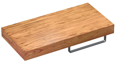 Набор 2 в 1 Wellsee Genuine Tree 162009003, столешница под раковину (80 х 50 см, светлый дуб Оксфорд), полотенцедержатель (полированная нержавеющая сталь)