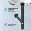 Сифон для раковины Wellsee Drainage System 182115000, латунь, матовый черный