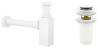 Набор 2 в 1 Сифон для раковины + донный клапан Wellsee Drainage System 182113001, матовый белый