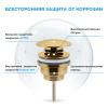 Универсальный донный клапан для раковины Wellsee Drainage System 182141000, для умывальников с переливом/без перелива, латунь, золото