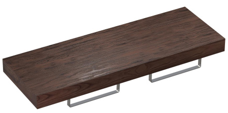 Набор 3 в 1 Wellsee Genuine Tree 162016004, столешница под раковину 1 шт (140 х 50 см, темный дуб Гварнери), полотенцедержатель 2 шт (полированная нержавеющая сталь)