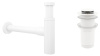 Набор 2 в 1 Сифон для раковины + донный клапан Wellsee Drainage System 182123002, матовый белый