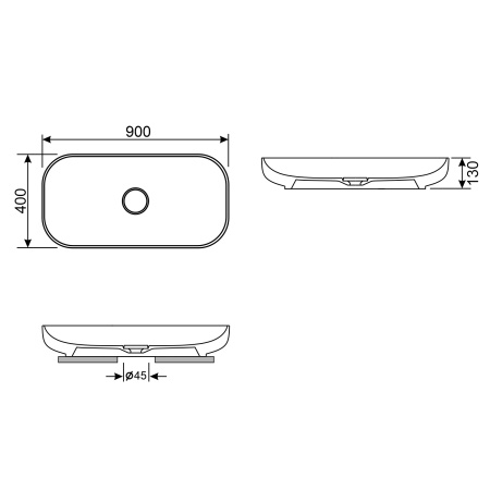 Накладная раковина Wellsee Croquis 150310000, 90 см Накладная раковина Wellsee Croquis 150310000, 90 см
