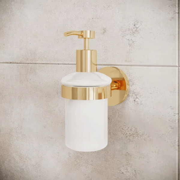 Набор аксессуаров для ванной 2 в 1 Wellsee Finishing Touch: дозатор для мыла и крючок 182513001, золото