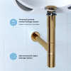 Набор 2 в 1 Сифон для раковины + донный клапан Wellsee Drainage System 182116003, золото