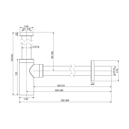 Сифон для раковины Wellsee Drainage System 182106000, латунь, золото Сифон для раковины Wellsee Drainage System 182106000, латунь, золото