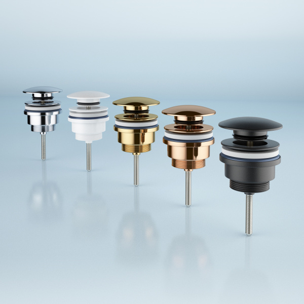 Универсальный донный клапан для раковины Wellsee Drainage System 182139000, для умывальников с переливом/без перелива, латунь