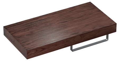 Набор 2 в 1 Wellsee Genuine Tree 162014003, столешница под раковину (100 х 50 см, темный дуб Гварнери), полотенцедержатель (полированная нержавеющая сталь)