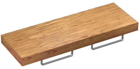 Набор 3 в 1 Wellsee Genuine Tree 162011004, столешница под раковину 1 шт (120 х 50 см, светлый дуб Оксфорд), полотенцедержатель 2 шт (полированная нержавеющая сталь)