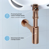 Набор 2 в 1 Сифон для раковины + донный клапан Wellsee Drainage System 182107001, розовое золото