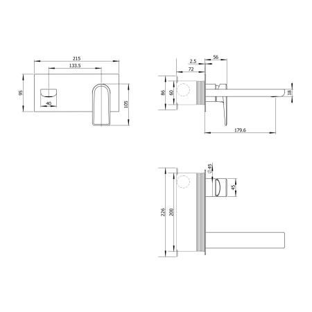 Встраиваемый смеситель для раковины Wellsee ICON! for life 182312001 (с внутренней частью), черный