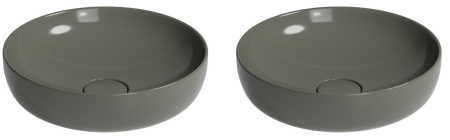 Набор 2 в 1 Wellsee Chalice Perfection 150604001, накладные раковины 2 шт, 42 см, серый