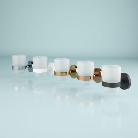 Стакан для зубных щеток с держателем Wellsee Finishing Touch 182509000, розовое золото