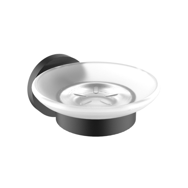 Набор аксессуаров для ванной комнаты 5 в 1 Wellsee Finishing Touch: дозатор для мыла, мыльница, крючок 2 шт, стакан для щеток (черный матовый) 182512002