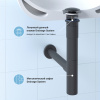 Набор 2 в 1 Сифон для раковины + донный клапан Wellsee Drainage System 182115003, матовый черный