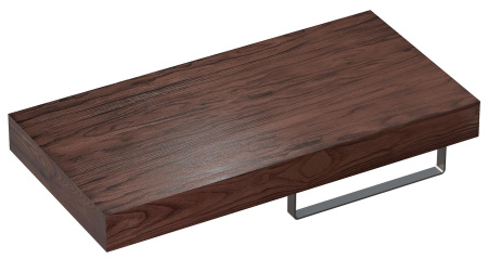 Набор 2 в 1 Wellsee Genuine Tree 162013003, столешница под раковину (80 х 50 см, темный дуб Гварнери), полотенцедержатель (полированная нержавеющая сталь)