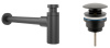 Набор 2 в 1 Сифон для раковины + донный клапан Wellsee Drainage System 182105003, матовый черный