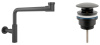 Набор 2 в 1 Сифон для раковины + донный клапан Wellsee Drainage System 182125003, матовый черный