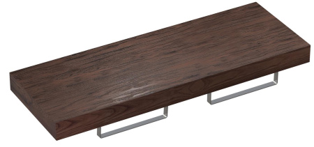 Набор 3 в 1 Wellsee Genuine Tree 162015004, столешница под раковину 1 шт (120 х 50 см, темный дуб Гварнери), полотенцедержатель 2 шт (полированная нержавеющая сталь)